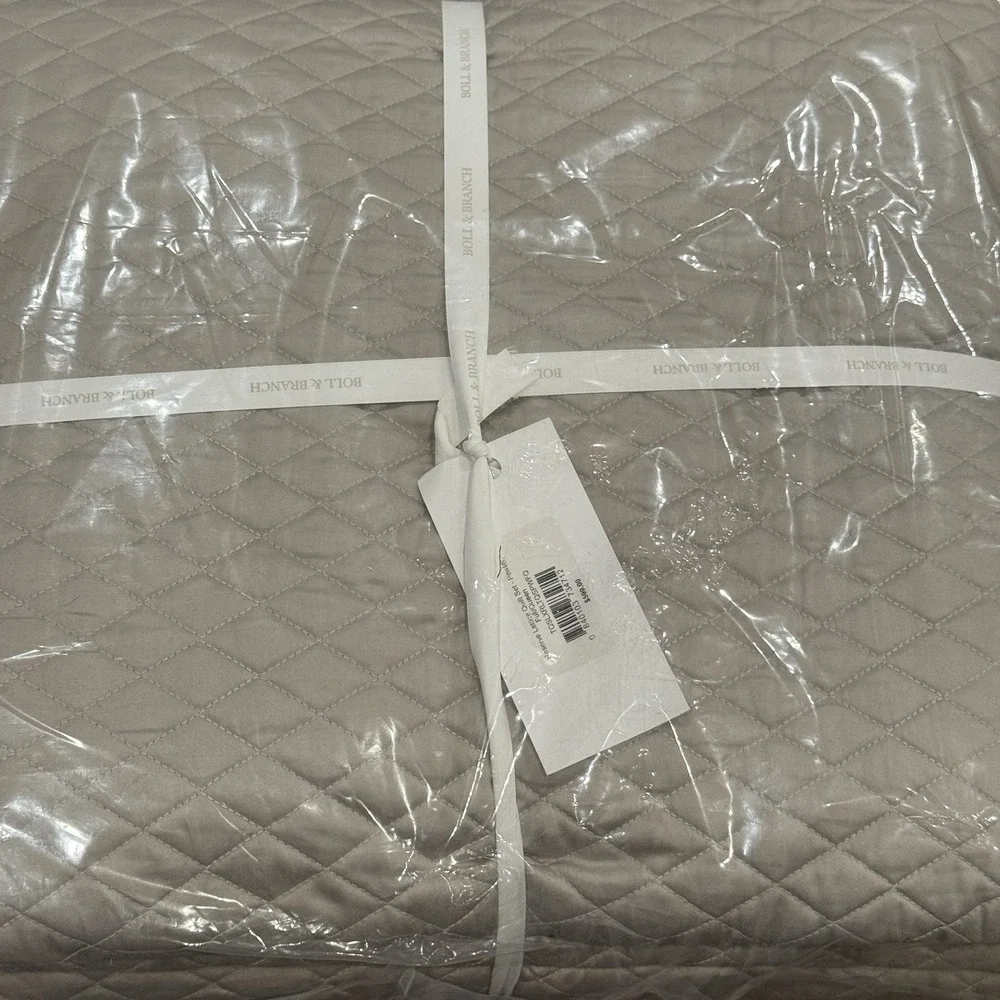 Boll & Branch Reserve Lattice Quilt Set Gray Pewter Full/Queen $599 Retail
